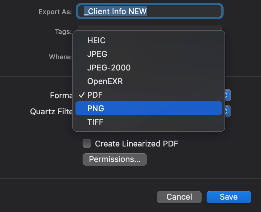 A screenshot of one the tools used in converting PDF file into an image