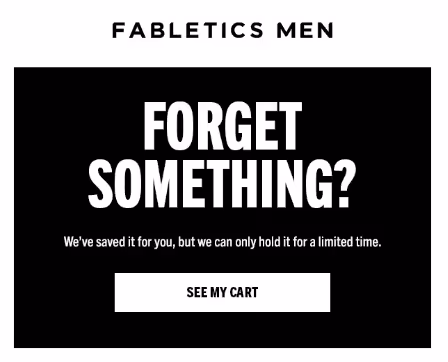 sample template of cart abandonment email