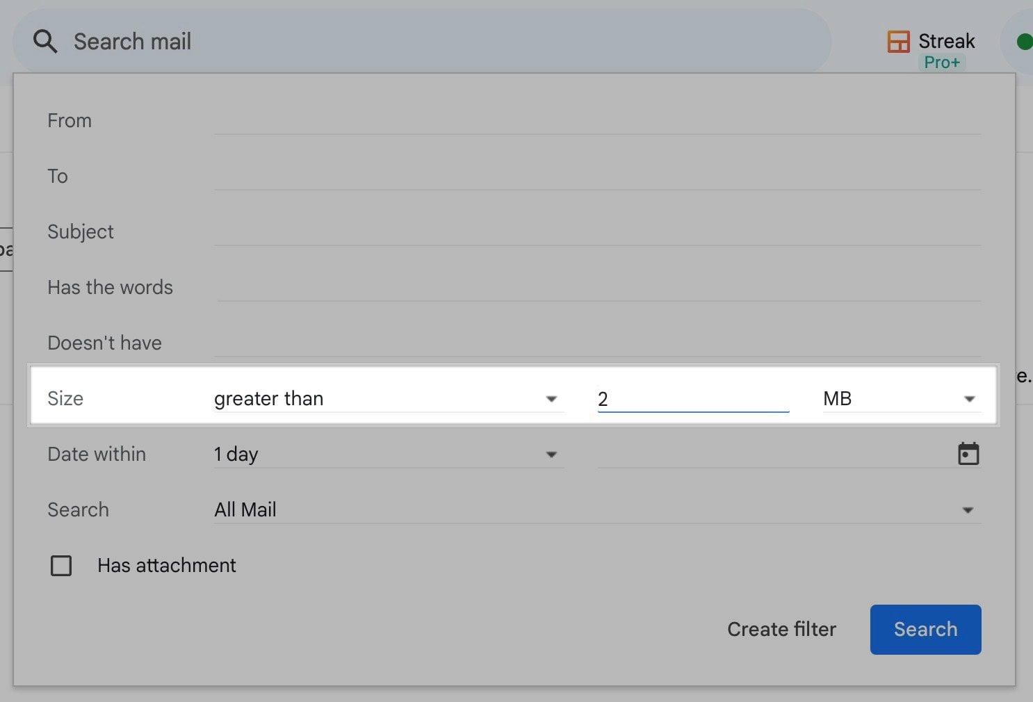 filter your emails to find messages to clean up your Gmail inbox