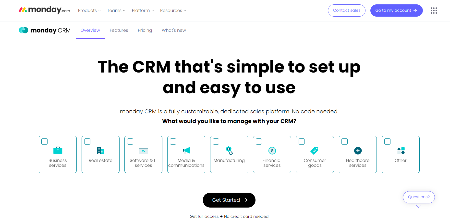 Monday's CRM tool