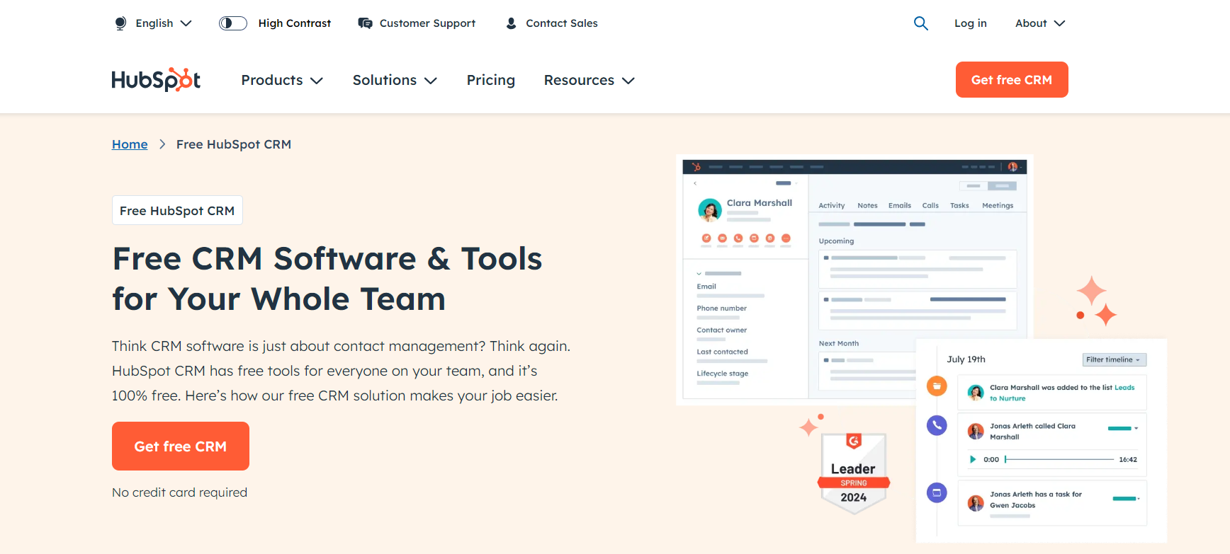 Hubsprot CRM for team colloboration