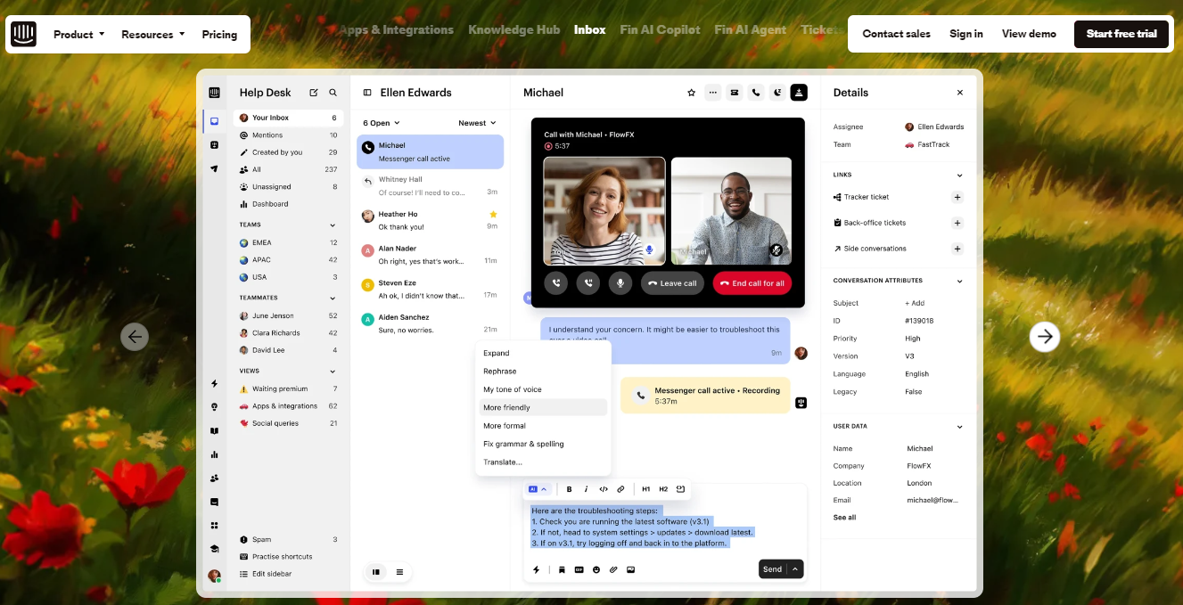 Intercom inbox