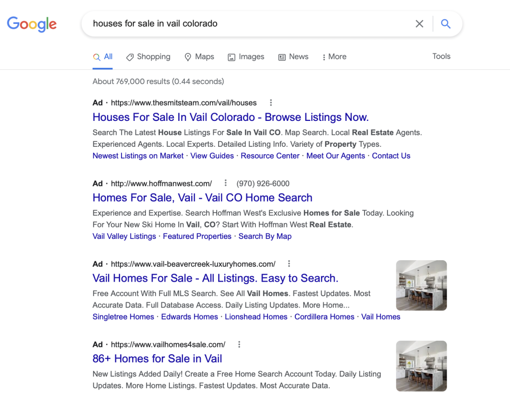 Google ads for real estate