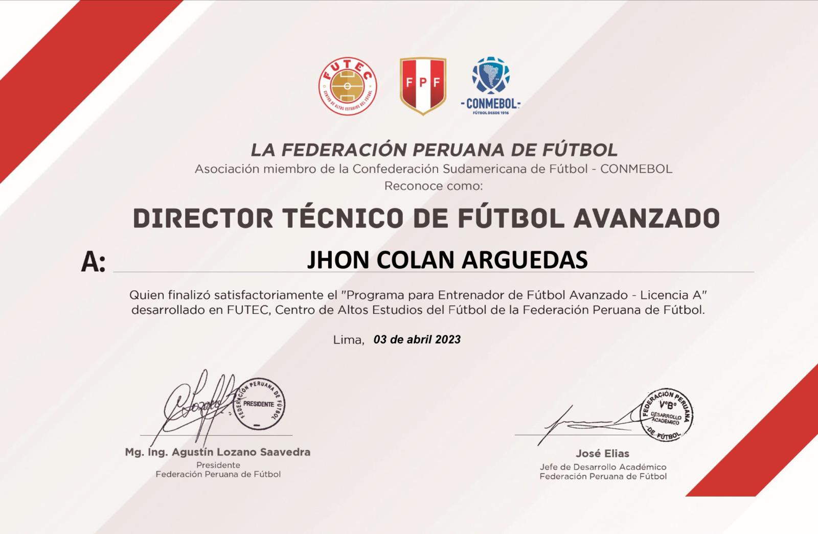 John Colan coach certificantion