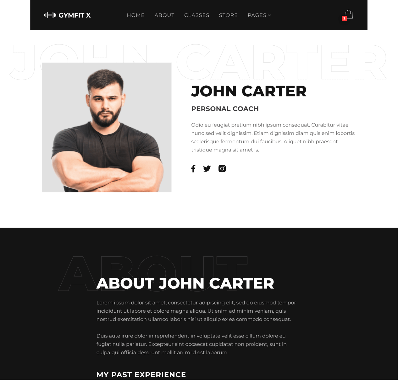 Gymfit X - Trainers Single page - Gym Webflow Template