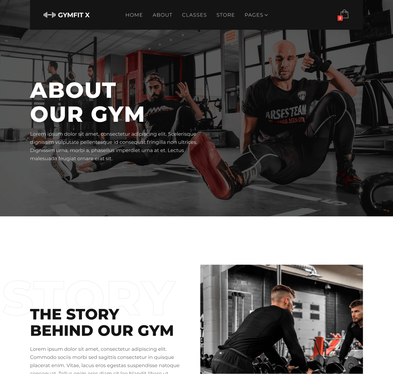 Gymfit X - About page - Gym Webflow Template