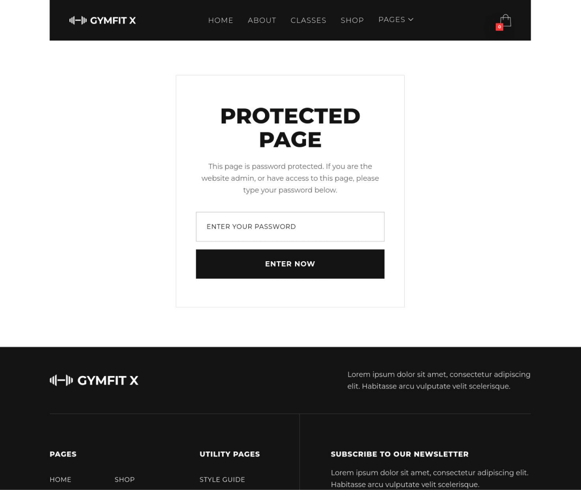 Gymfit X - Password Protected page - Gym Webflow Template