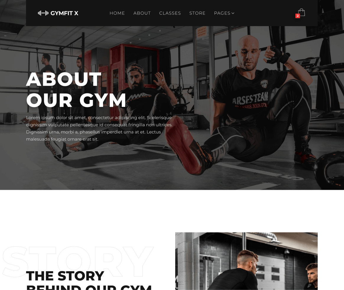 Gymfit X - About page - Gym Webflow Template
