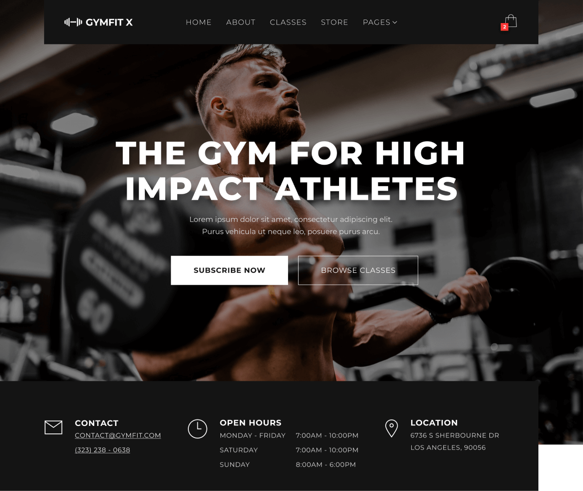 Gymfit X - Home page - Gym Webflow Template