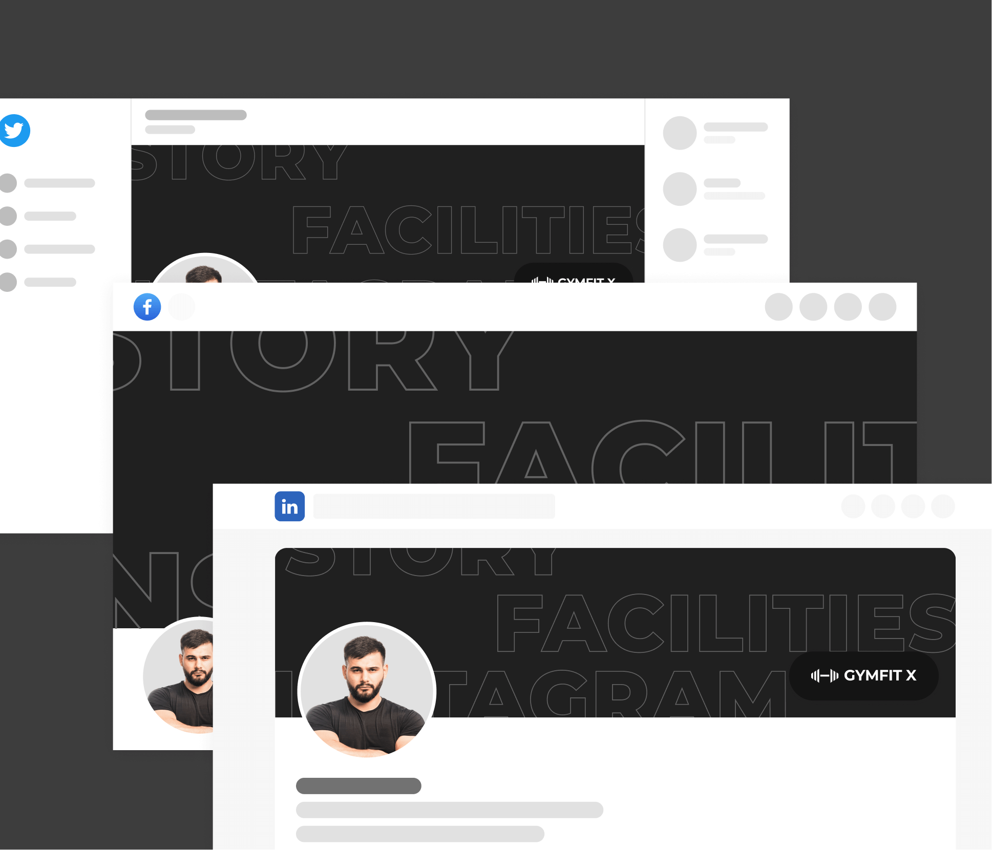 Gymfit X - Social Media Assets - Gym Webflow Template