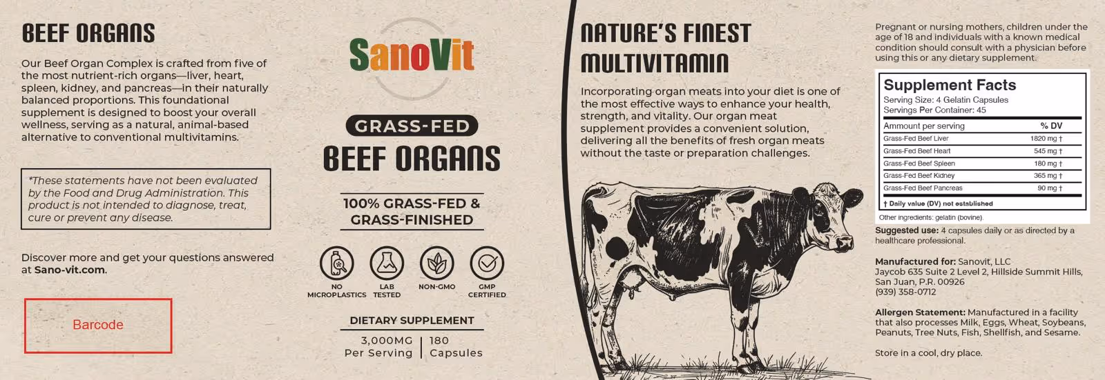Conoce Beef Organs de SanoVit, un suplemento completo a base de hígado, corazón, riñón, bazo y páncreas 100% grass-fed. Nutrición ancestral para salud moderna.