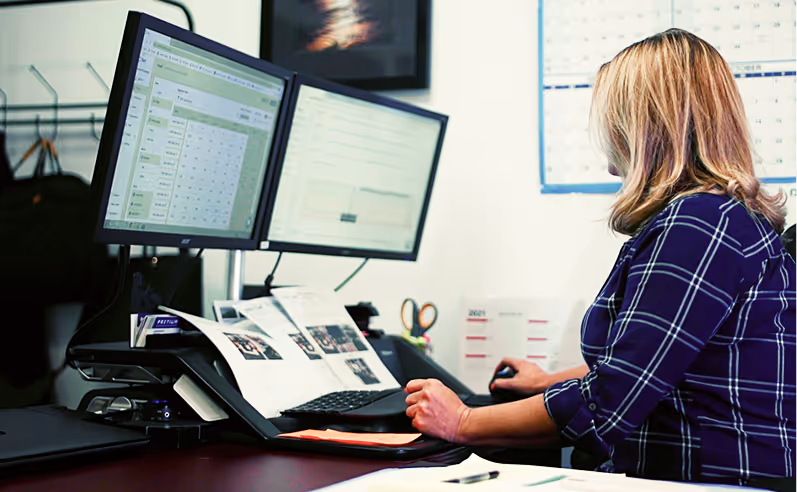 woman working on computer