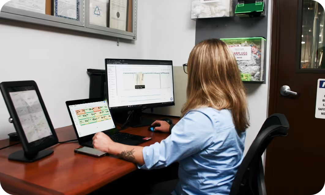 woman working on computer
