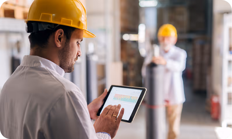 worker with tablet