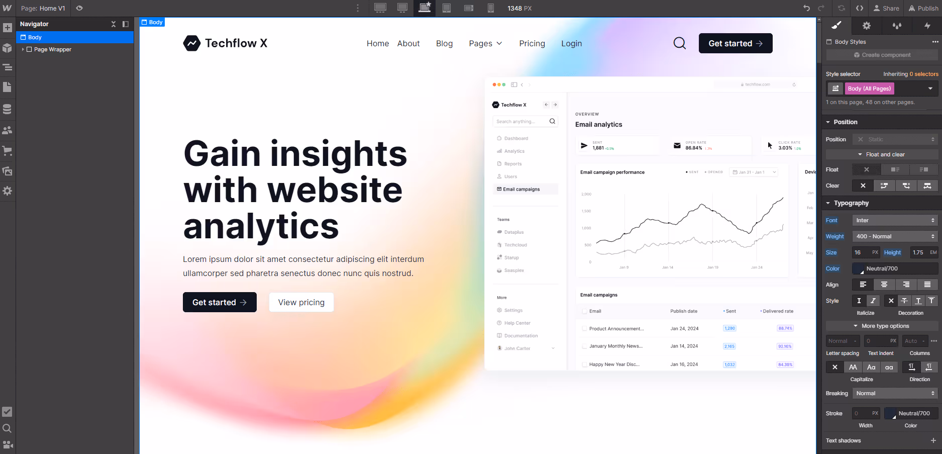 Typography - Techflow X Webflow Template