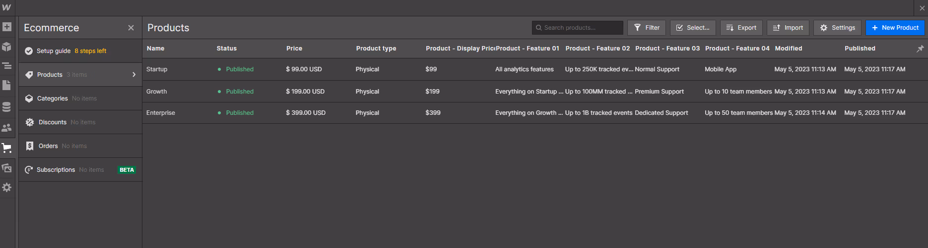 Ecommerce Collection - Techflow X Webflow Template