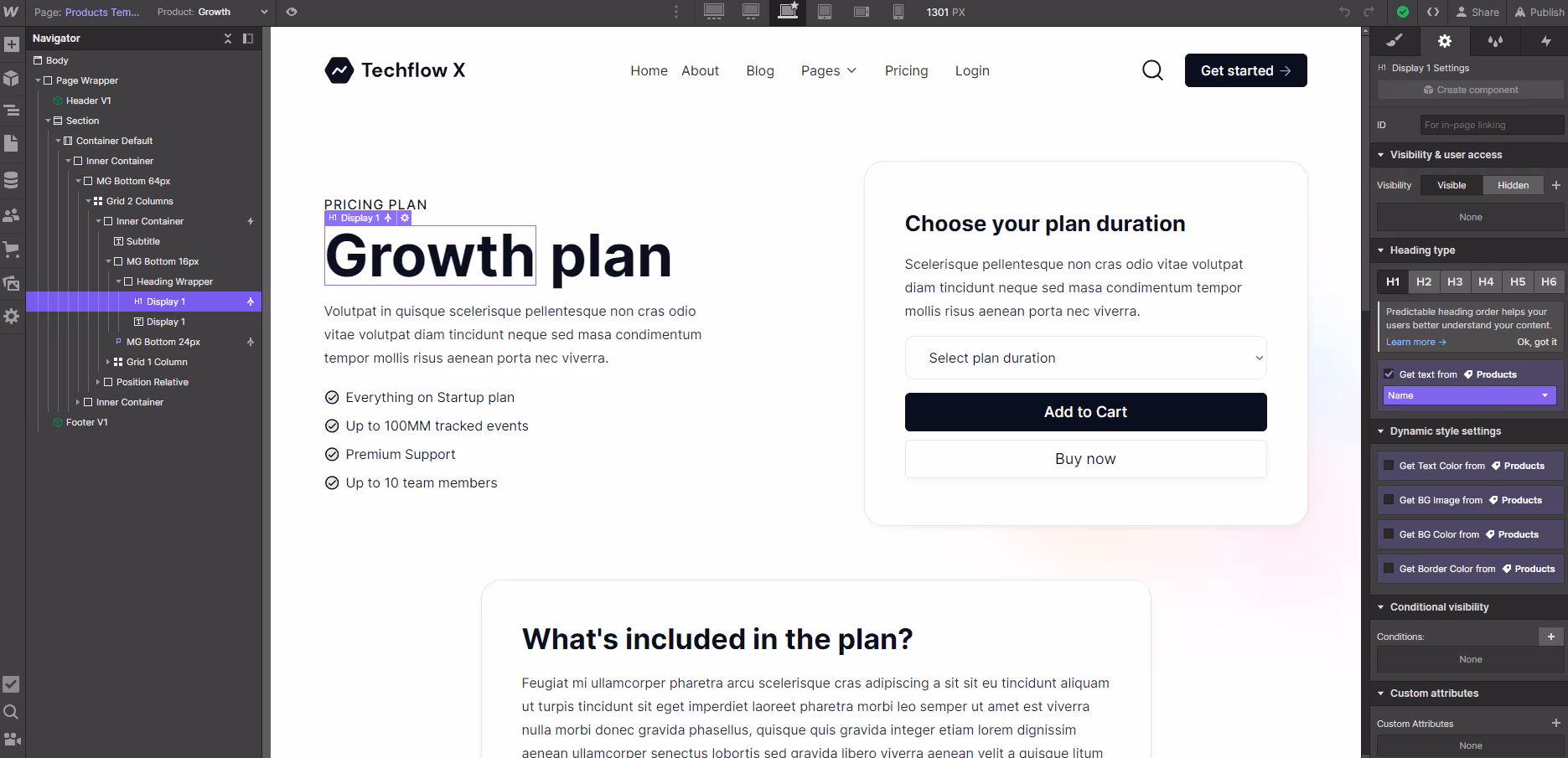 Ecommerce Page - Techflow X Webflow Template