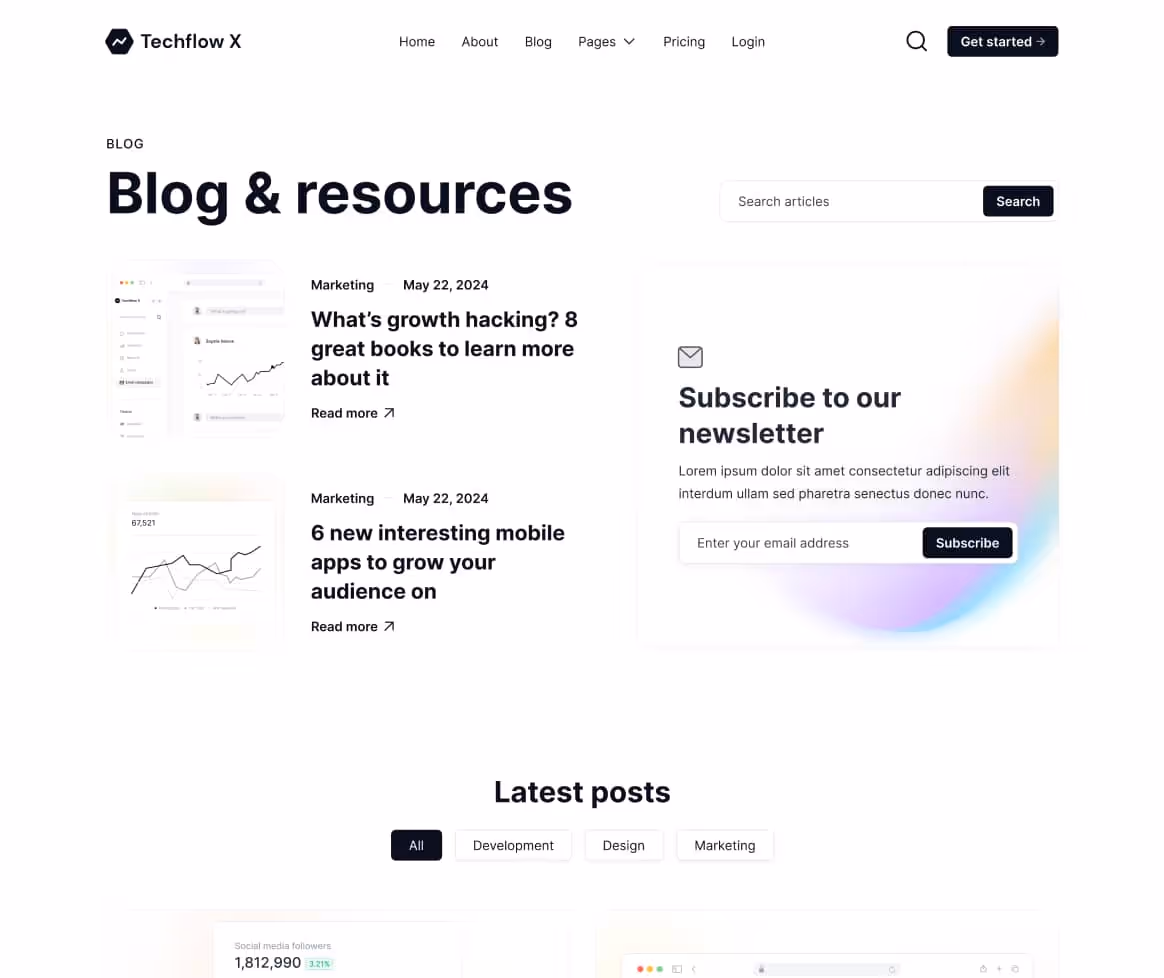 Techflow X - Blog V2 Page - Multi-Layout Saas Webflow Template