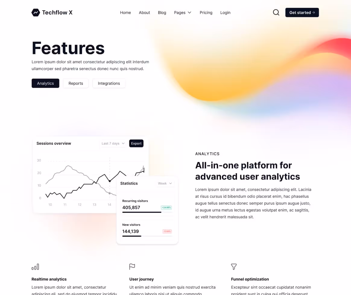 Techflow X - Features V1 Page - Multi-Layout Saas Webflow Template