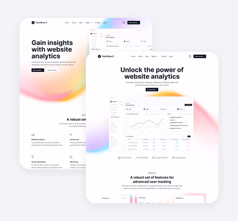 Techflow X -  Pages Included - Multi-Layout Saas Webflow Template