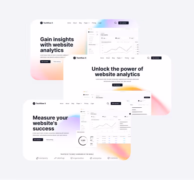 Techflow X - Sections Included - Multi-Layout Saas Webflow Template