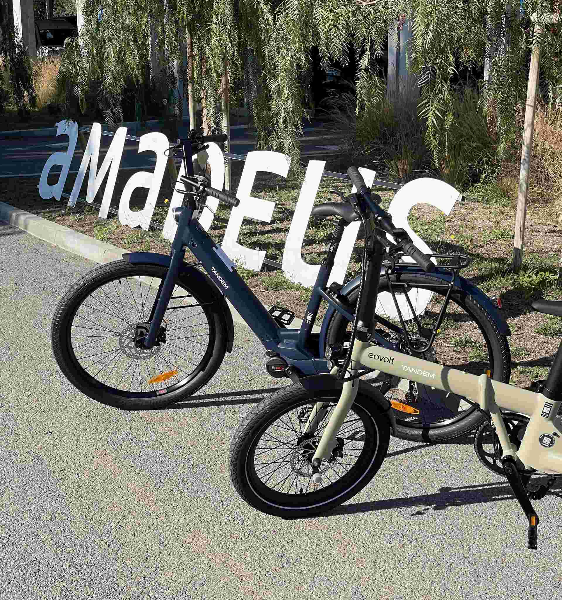 Vélos électriques devant l'entreprise