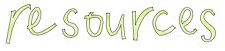 A hand drawn word that reads Resources