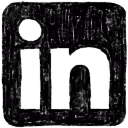 The LinkedIn logo, hand drawn