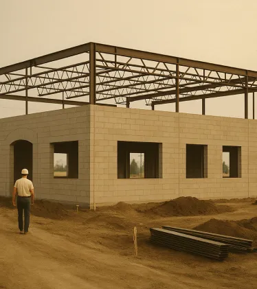 Building being constructed