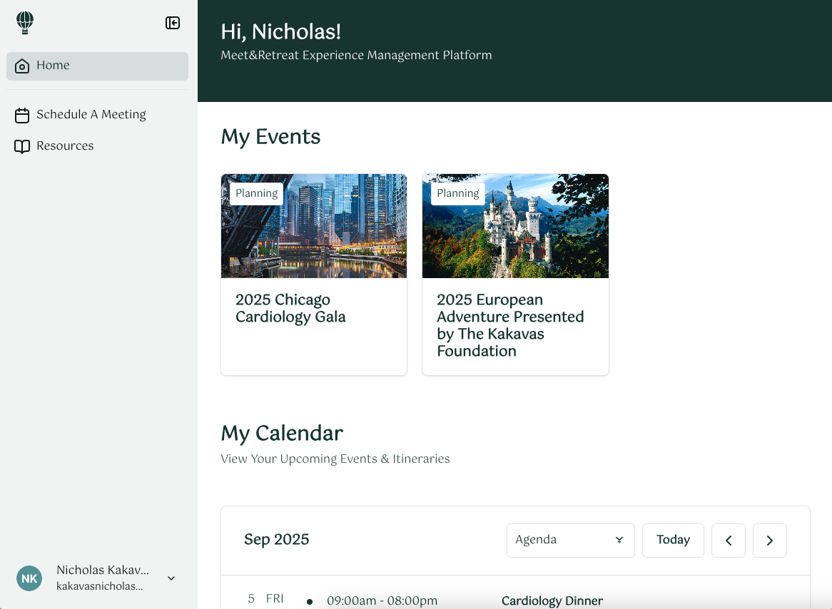 Screenshot of Experience Management Platform