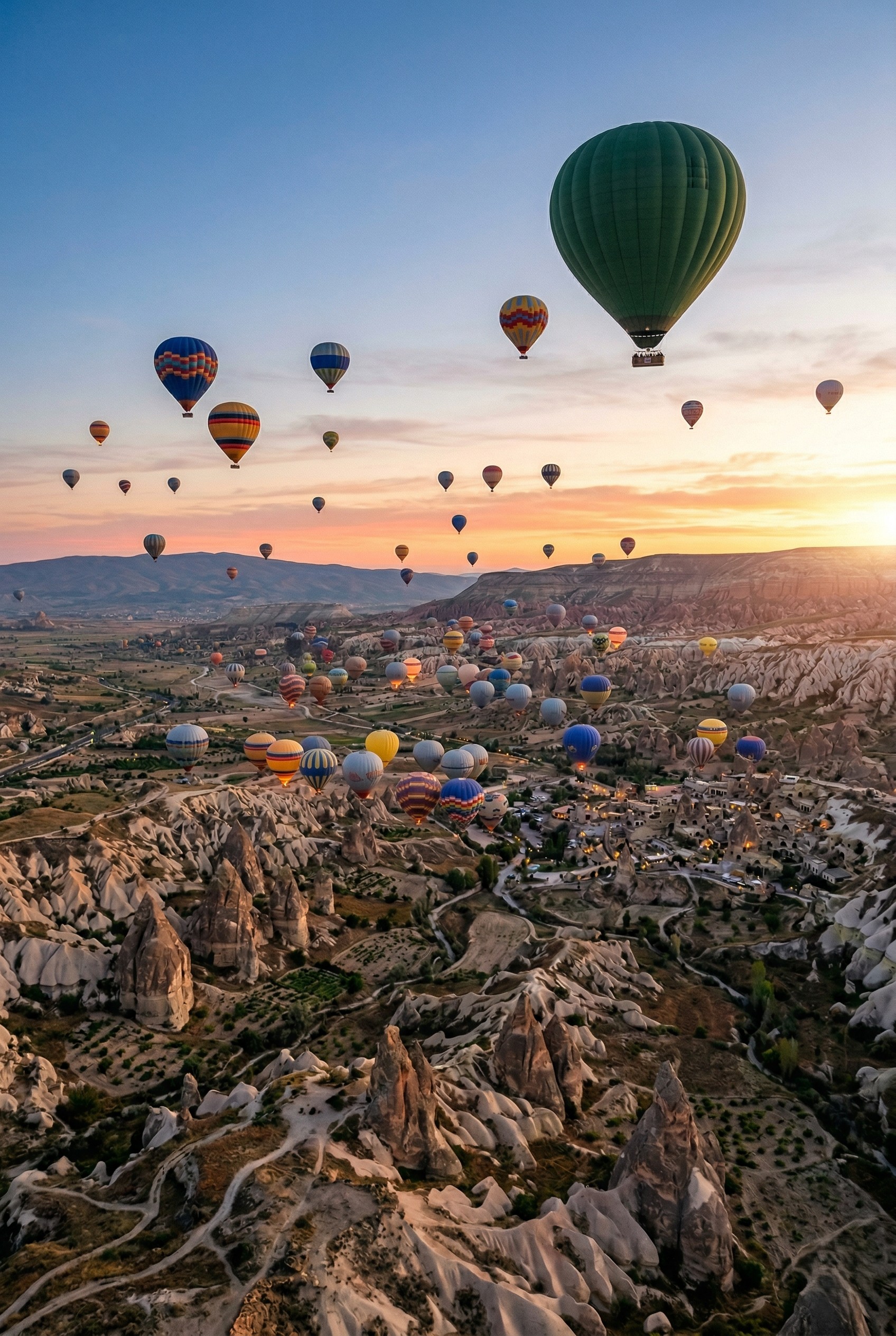 Hot air balloons in the sky
