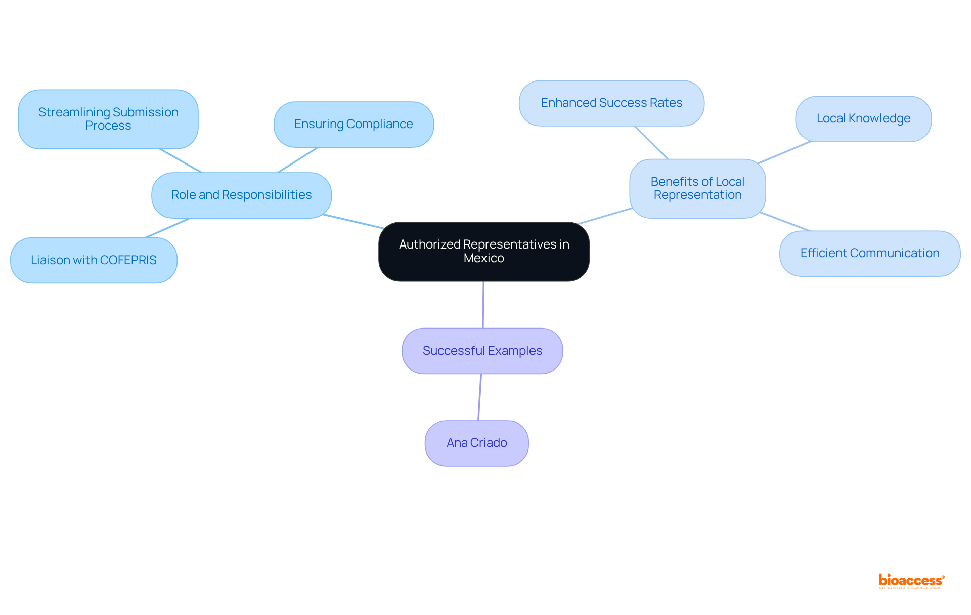 The center represents the concept of local representation, with branches illustrating the various roles, benefits, and examples of success. Each branch helps to clarify the importance of having a local MRH in navigating the certification process.