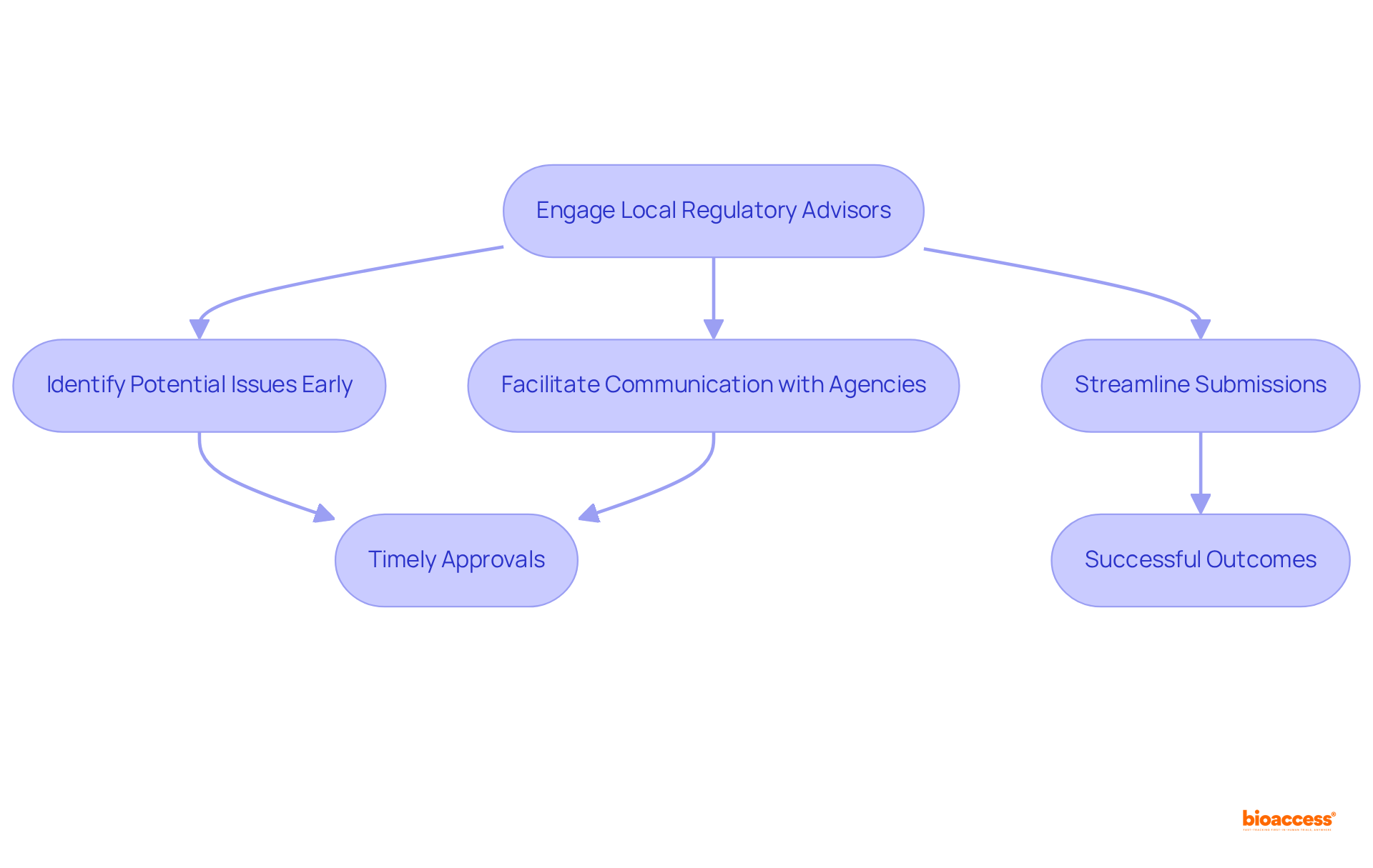 This flowchart shows how engaging local experts leads to various benefits in the re-formatting process — from identifying issues early to speeding up approvals.