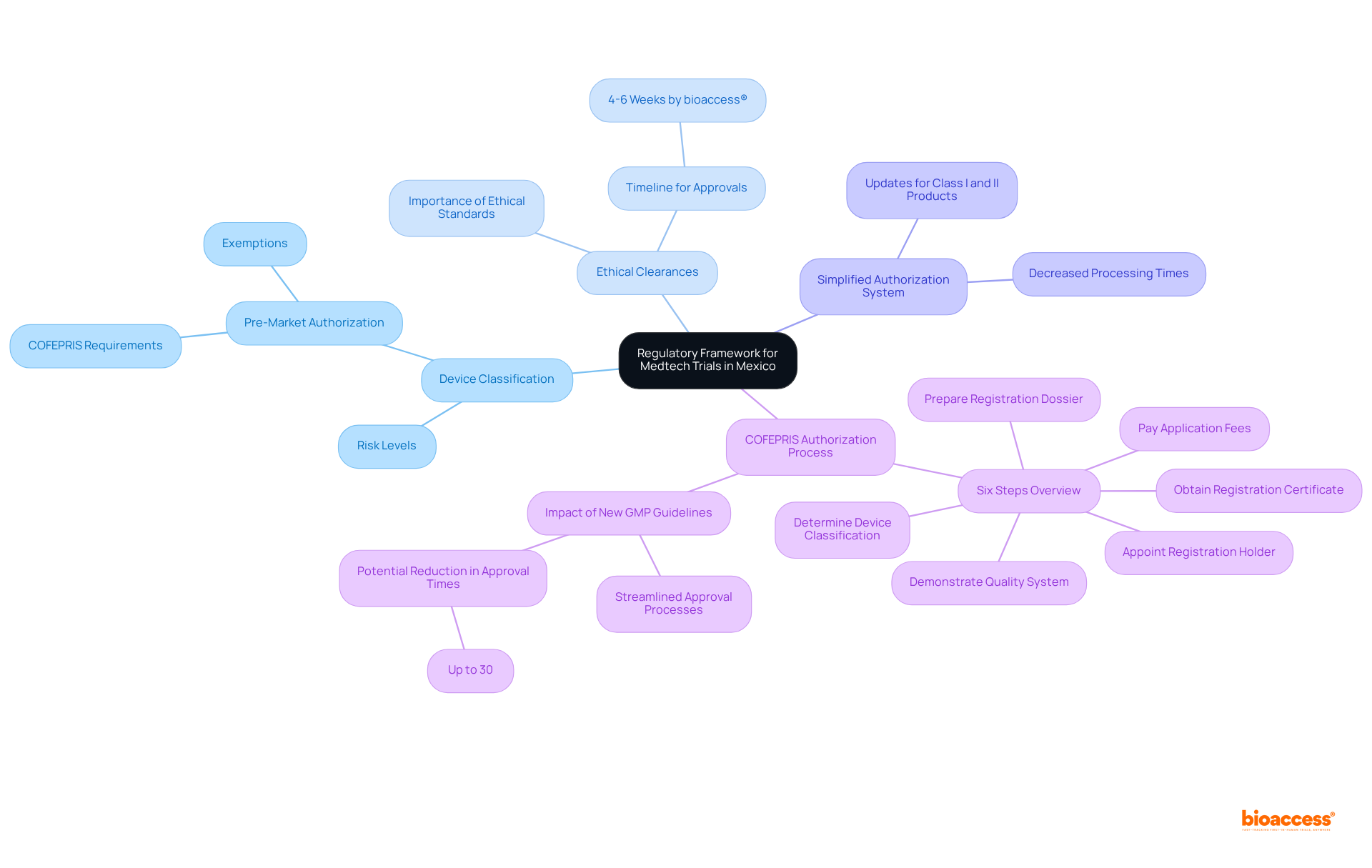 The central node represents the overall framework, with branches showing key components. Each branch contains further details about that component, helping you understand how everything connects.
