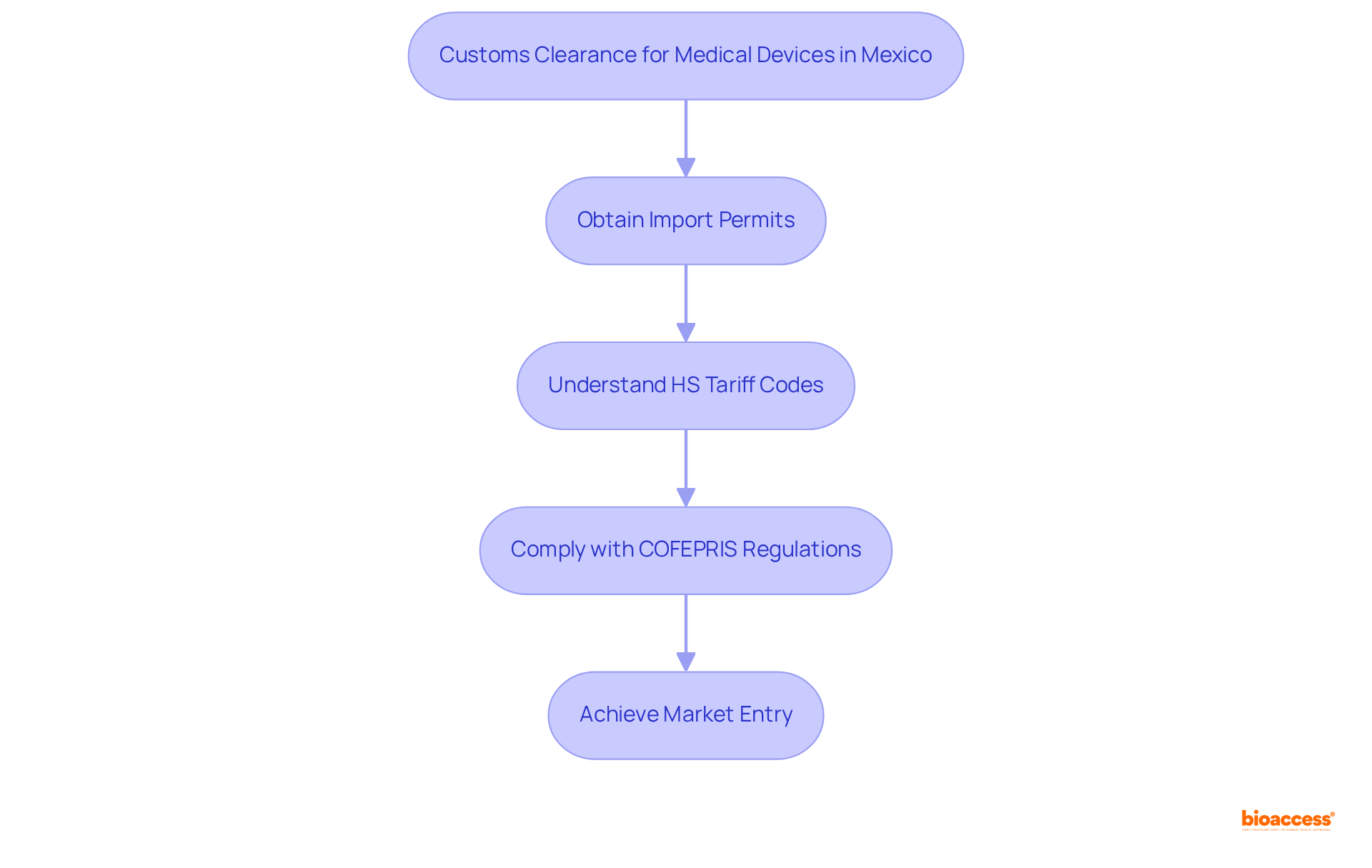 Each box represents a critical step in the customs clearance process. Follow the arrows to see the order in which these steps should be completed to ensure compliance and successful market entry.