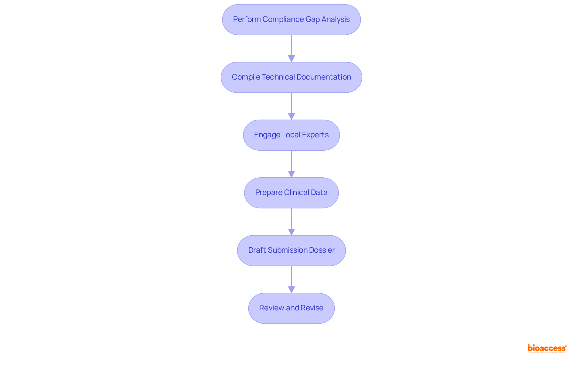 Each box in the flowchart represents a crucial step in the submission process. Follow the arrows to understand how each step leads to the next, ensuring a thorough preparation for regulatory approval.