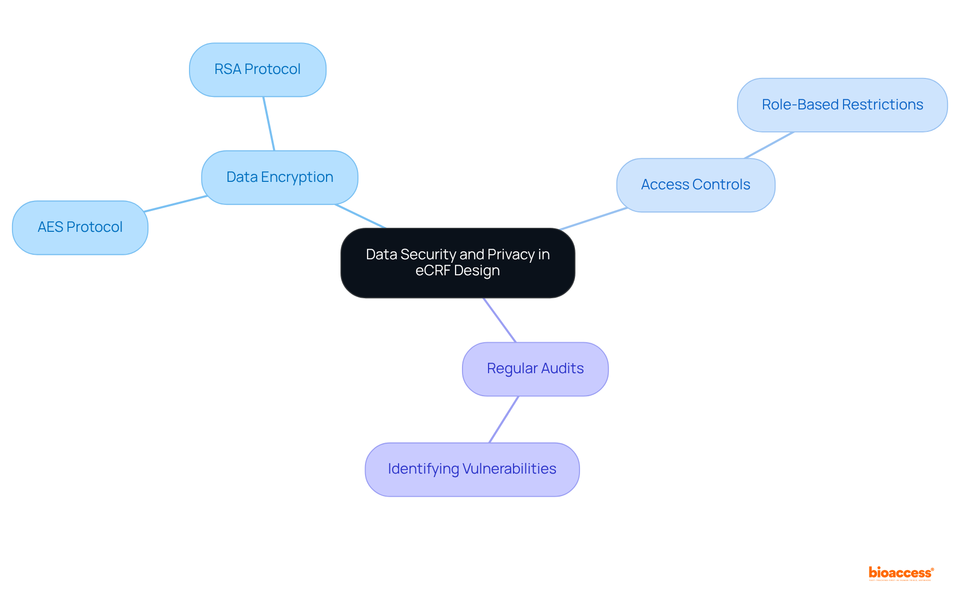 The center represents the overarching theme of data security, while each branch highlights a key measure you can take. Follow the branches to see how each measure contributes to protecting sensitive information.