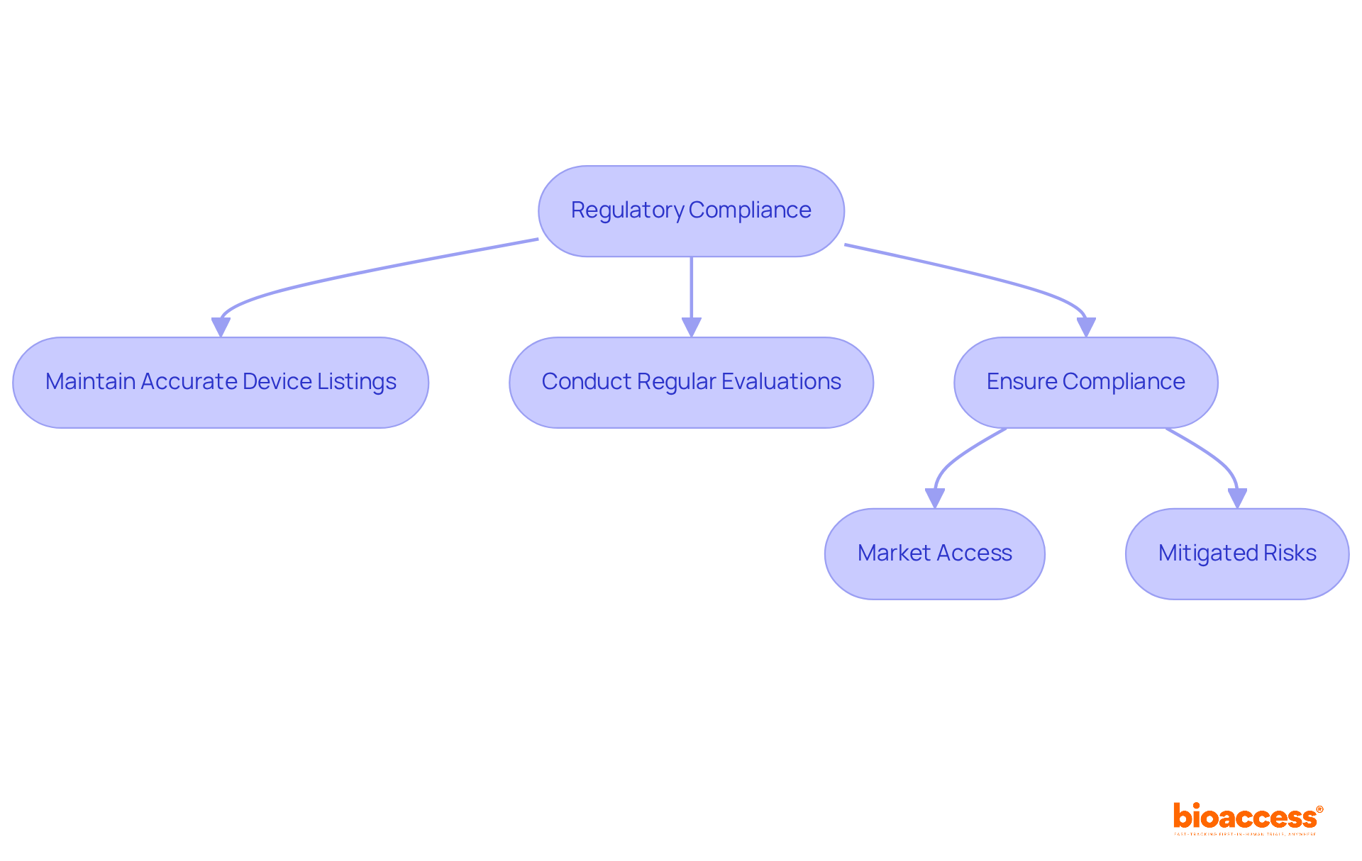 Follow the arrows to see how maintaining accurate records and conducting evaluations lead to successful market access and reduced risks. Each box represents an essential step in the compliance process.