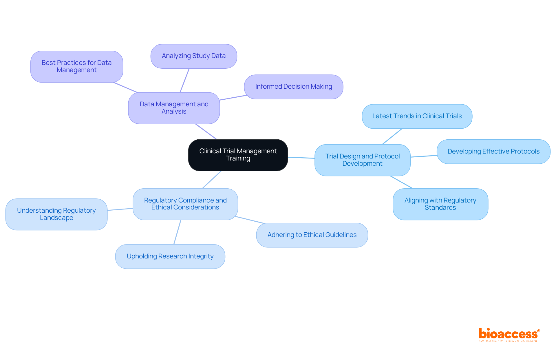 The central node represents the training program, and each branch shows a key area of focus. The sub-branches detail what will be covered in each area, helping you see the comprehensive nature of the skills being developed. The central node represents the training program, and each branch shows a key area of focus. The sub-branches detail what will be covered in each area, helping you see the comprehensive nature of the skills being developed.