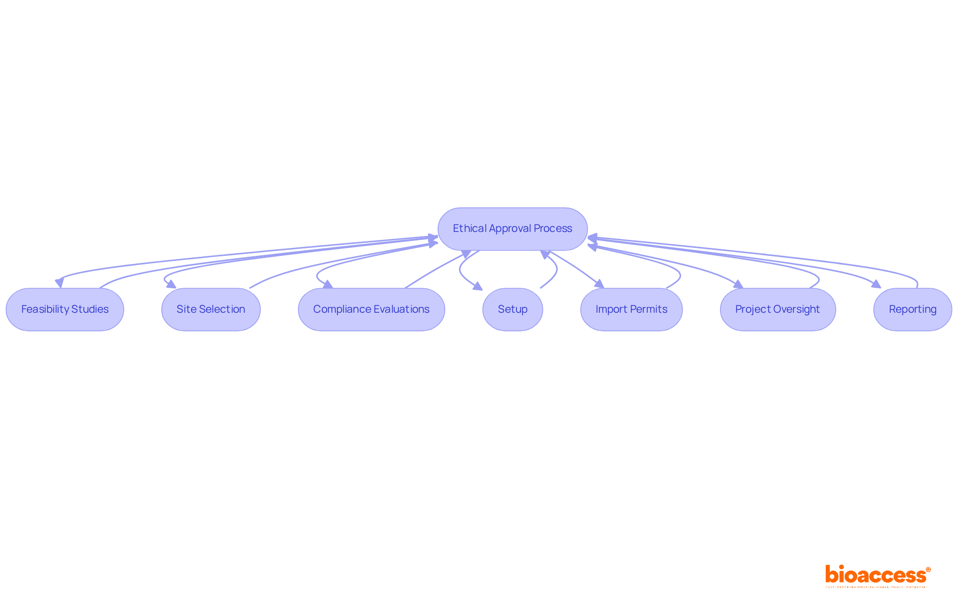 Each box represents a vital service in the ethical approval process. Follow the arrows to see how these services work together to streamline clinical research in Australia.