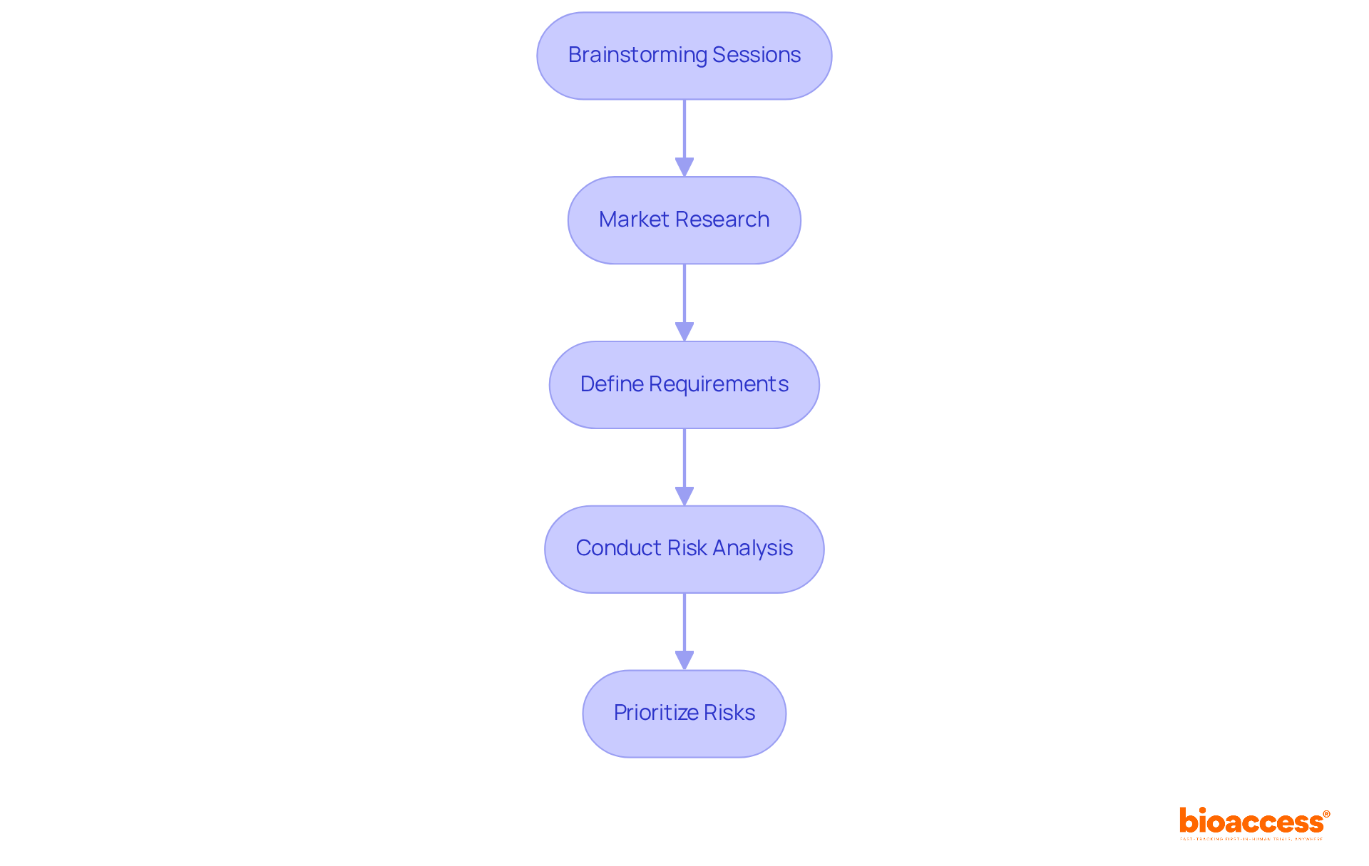 Each box represents a critical step in the process. Follow the arrows to see how each step leads to the next, guiding you through the ideation and risk analysis phases.