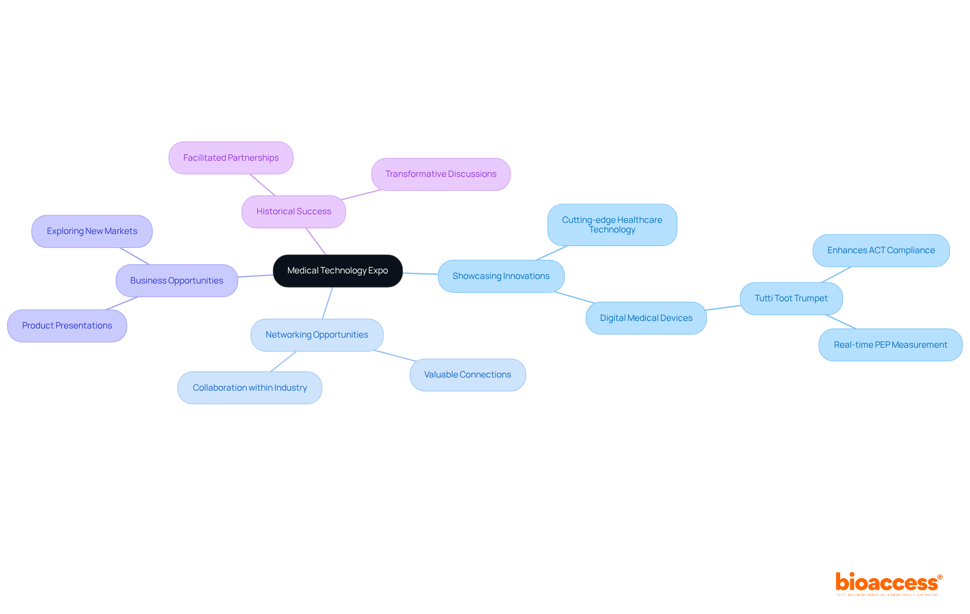 At the center is the Expo, and the branches show different aspects of the event — follow the lines to see how each part contributes to the overall importance of the Expo.