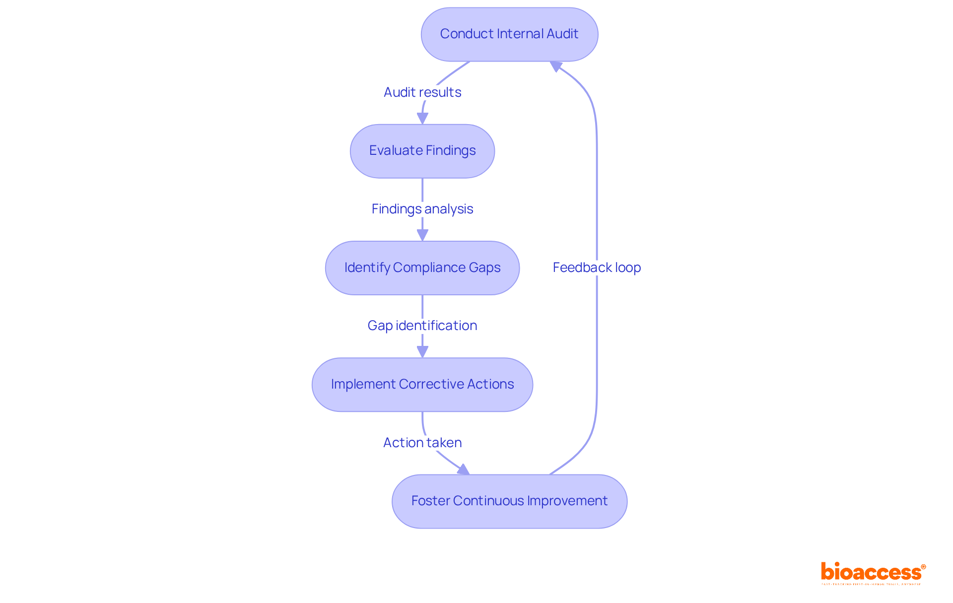 Each box represents a key step in the audit and evaluation process. Follow the arrows to see how one step leads to another, ultimately contributing to better compliance and operational effectiveness.