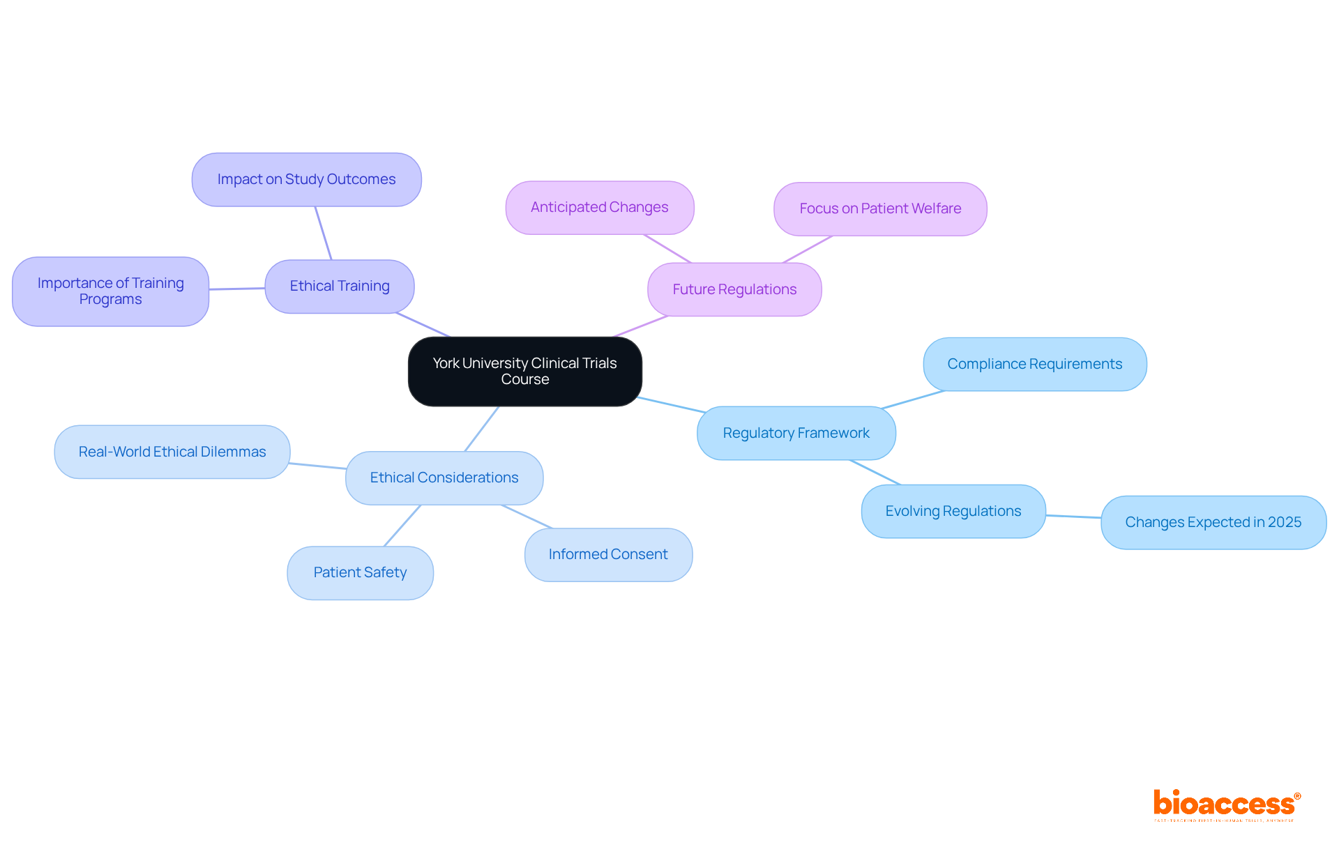 The center represents the course focus, with branches illustrating the key topics and concepts that study leaders need to understand. Each color-coded section helps to differentiate between the various areas of focus.