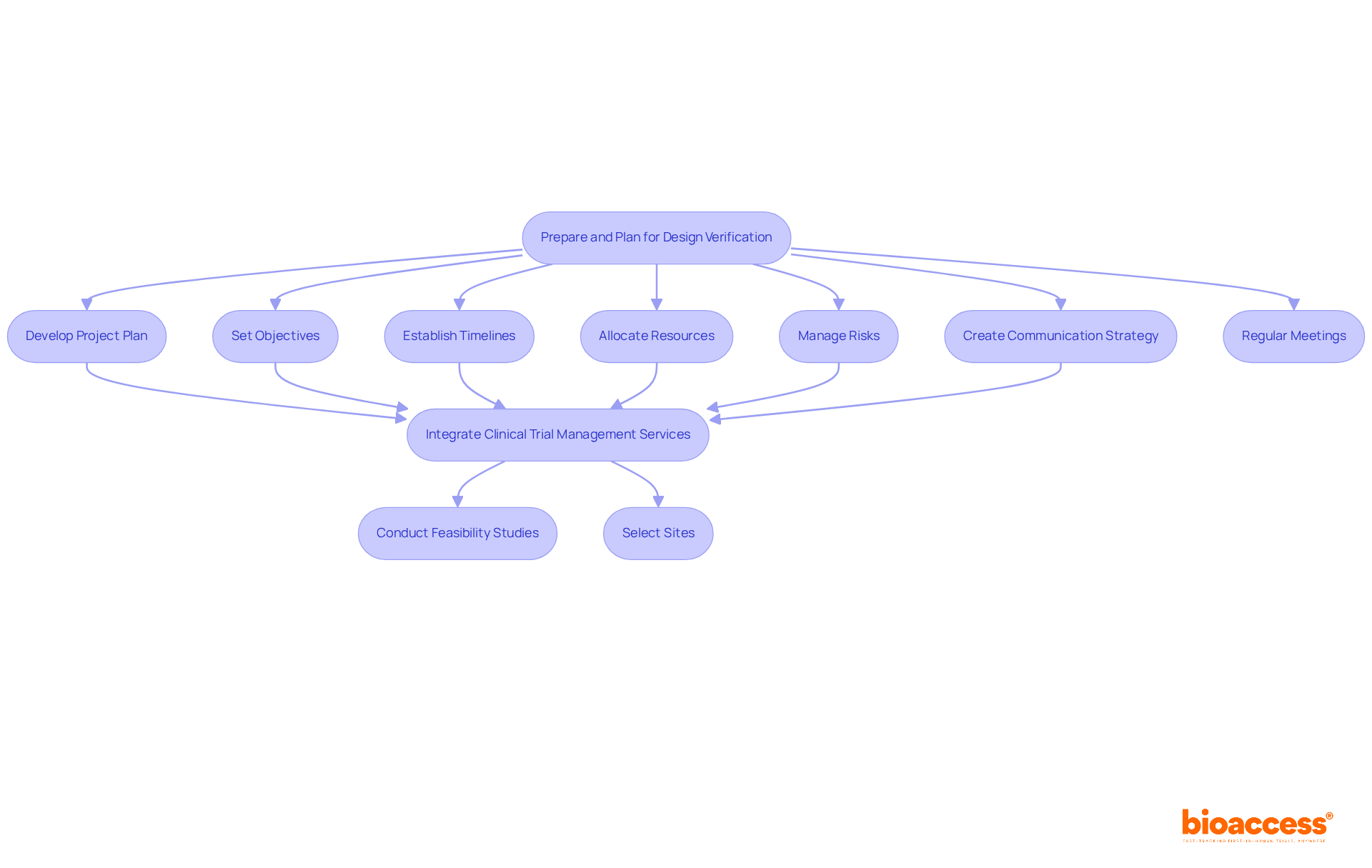 Each box represents a key step in the planning process. Follow the arrows to understand how each component connects and contributes to the overall preparation for design verification.