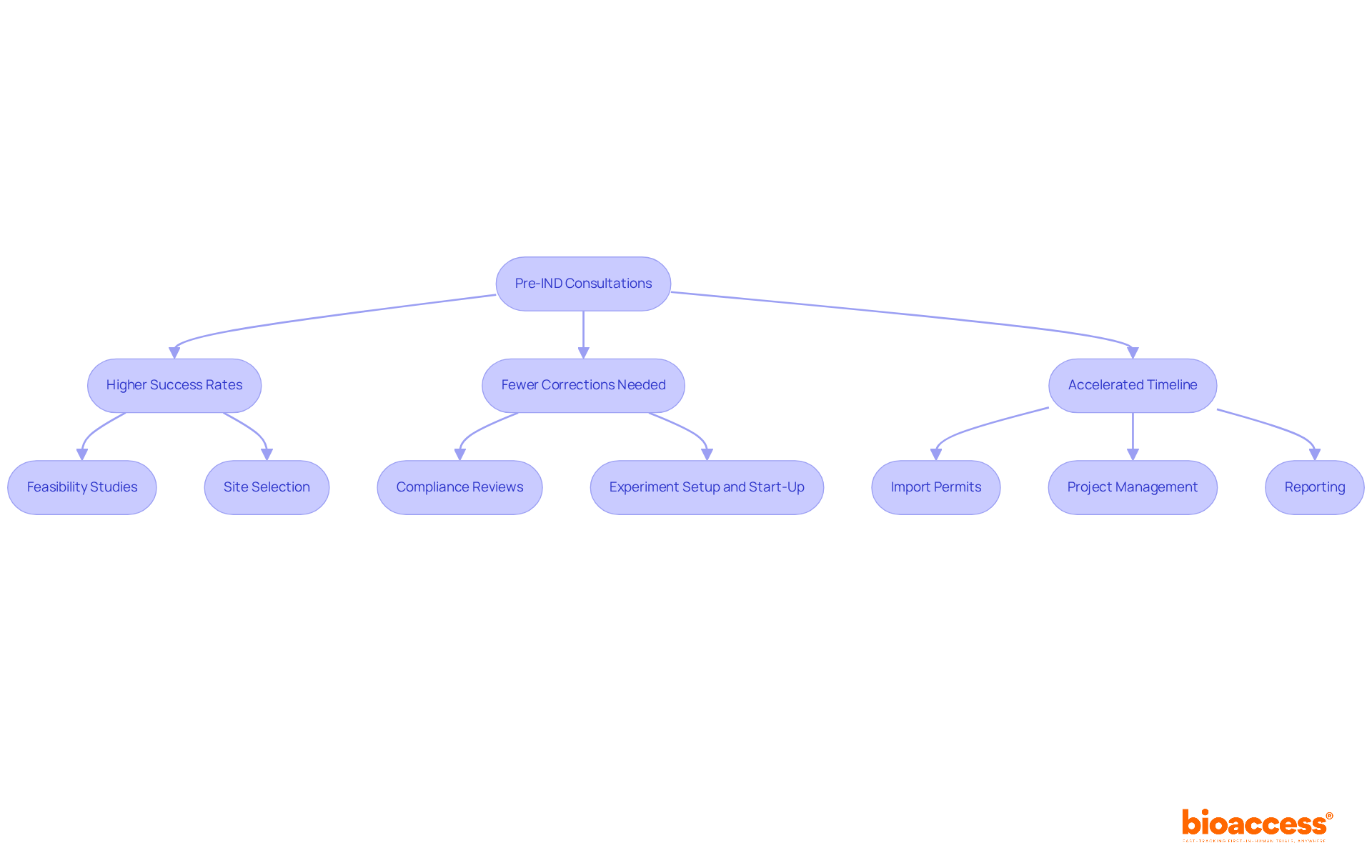 This flowchart shows how pre-IND consultations lead to successful IND submissions. Follow the arrows to see how each stage connects and which services help along the way.