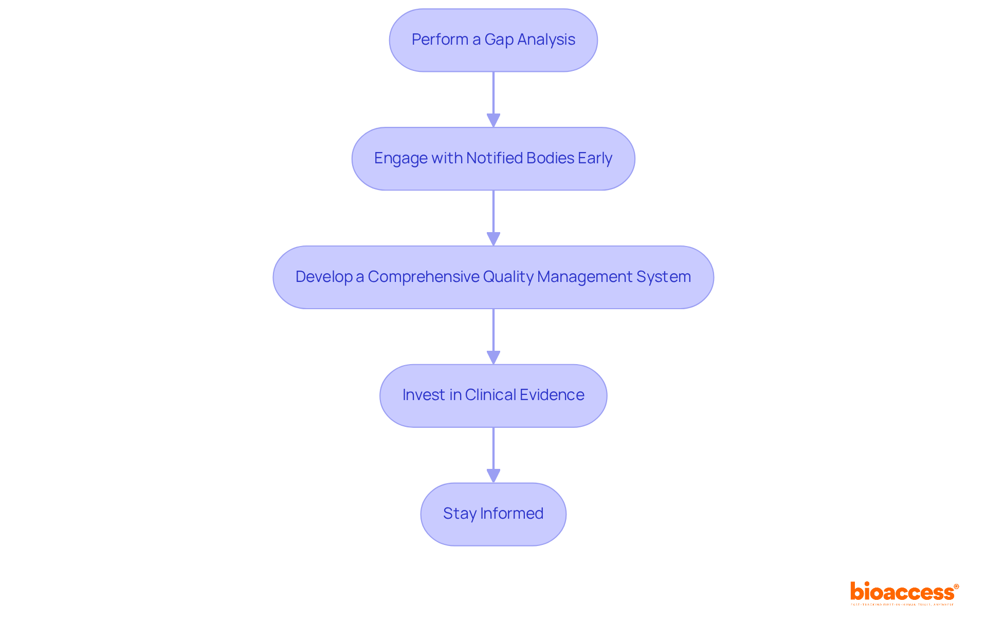 Each box represents a key strategy to navigate the transition — follow the arrows to understand the sequence and importance of each step in ensuring compliance and market readiness. Each box represents a key strategy to navigate the transition — follow the arrows to understand the sequence and importance of each step in ensuring compliance and market readiness.
