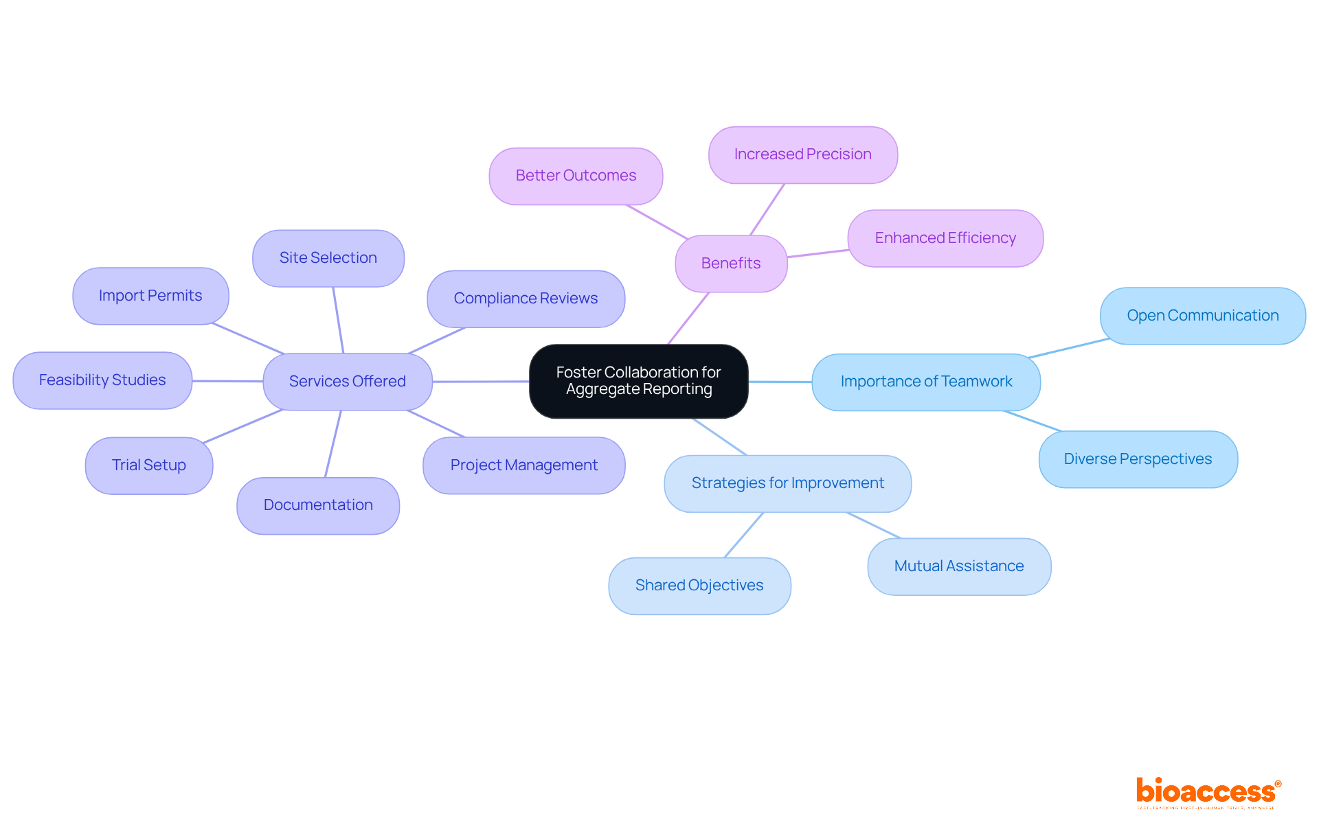 The central idea is teamwork in aggregate reporting. Each branch represents a key aspect: why teamwork matters, how to improve it, what services support it, and the benefits gained. Follow the branches to see how everything connects. The central idea is teamwork in aggregate reporting. Each branch represents a key aspect: why teamwork matters, how to improve it, what services support it, and the benefits gained. Follow the branches to see how everything connects.