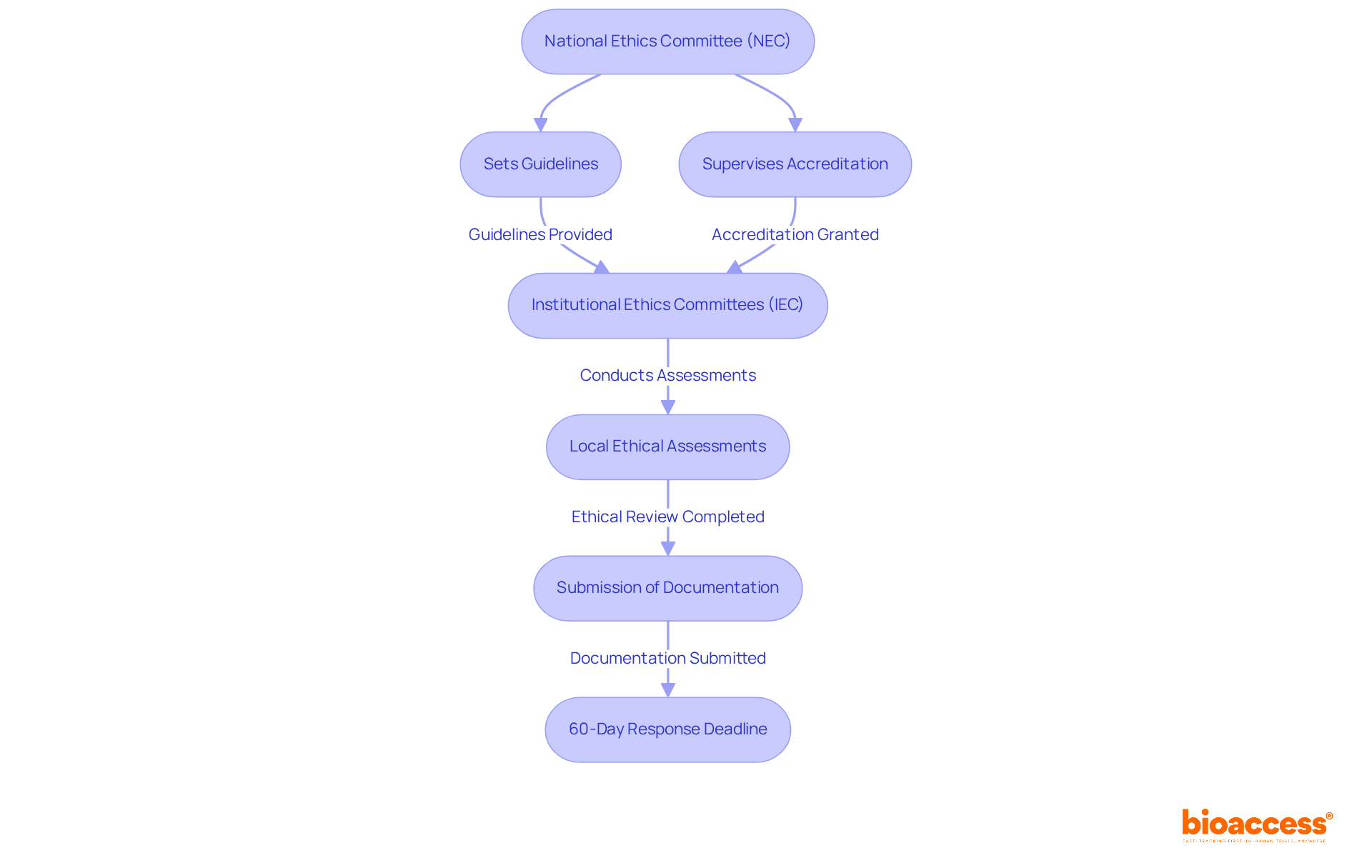 This flowchart shows how the National Ethics Committee oversees the ethics review process, while the Institutional Ethics Committees handle local assessments. Follow the arrows to see how responsibilities flow from national guidelines to regional actions. This flowchart shows how the National Ethics Committee oversees the ethics review process, while the Institutional Ethics Committees handle local assessments. Follow the arrows to see how responsibilities flow from national guidelines to regional actions.