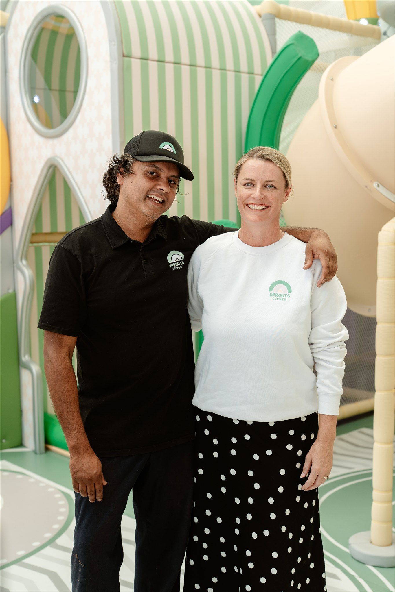 Couple at Australian Small Business Champion Awards 2024 red carpet.